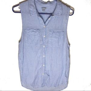 AERIE AEO pinstripe button down tunic tank small
